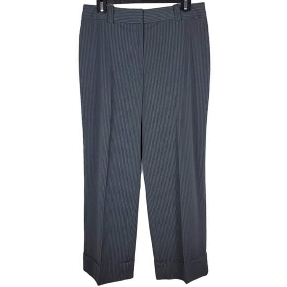 Anne Klein Grey Pinstripe Professional Crop Pantsuit - Picture 9 of 14